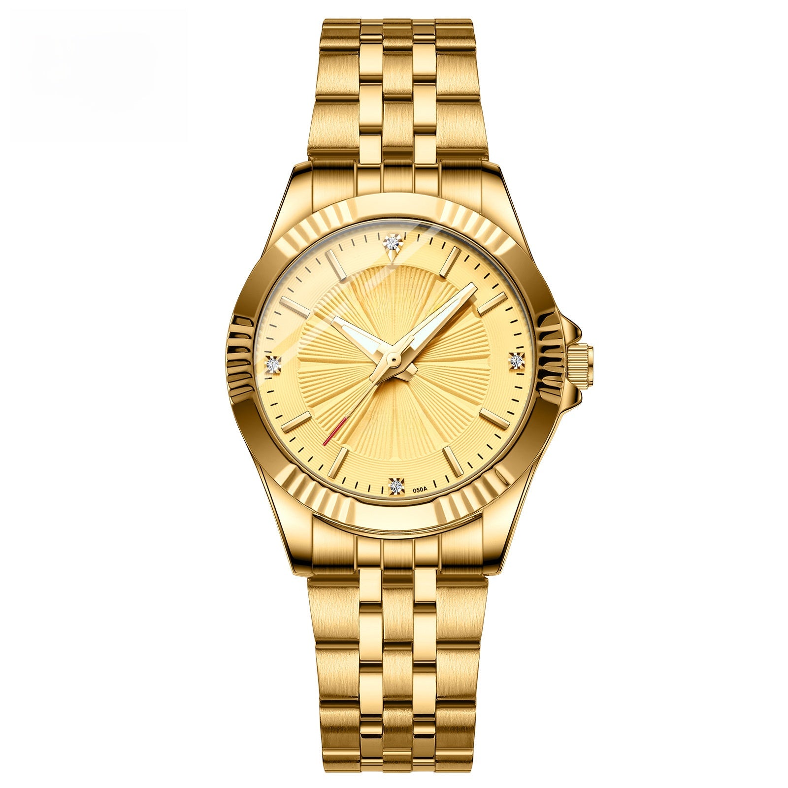 Gold Stainless Steel Quartz Watch for Couple