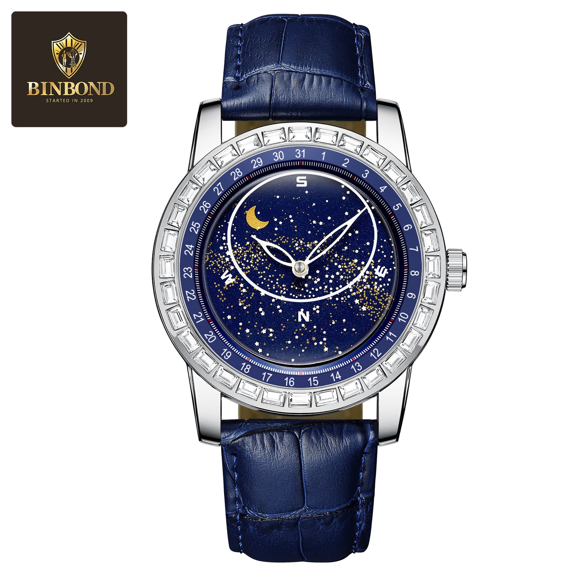 Men's Diamond-Studded Starry Sky Dial Watch