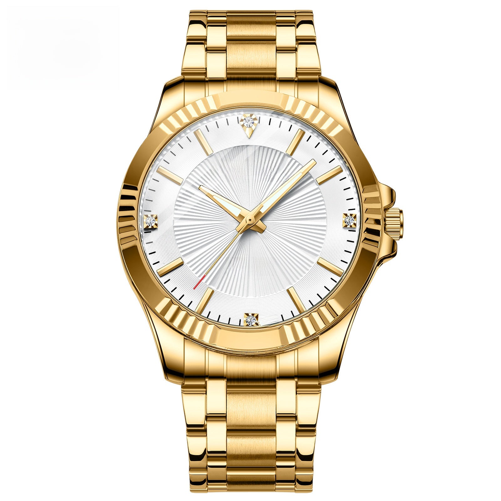 Gold Stainless Steel Quartz Watch for Couple