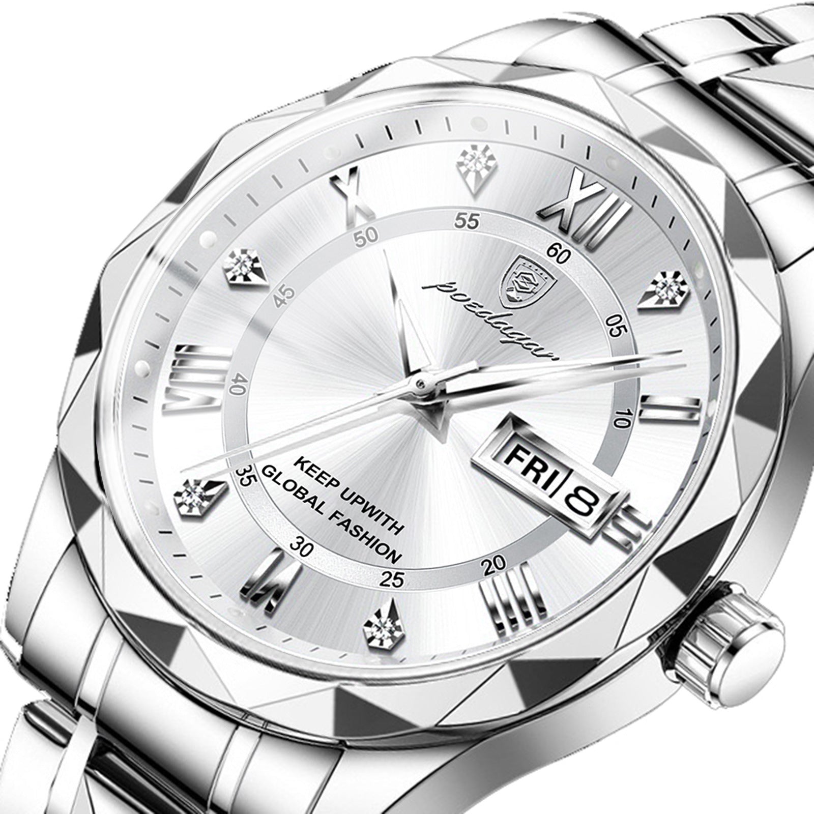 Waterproof Luminous Mens Watch with Calendar