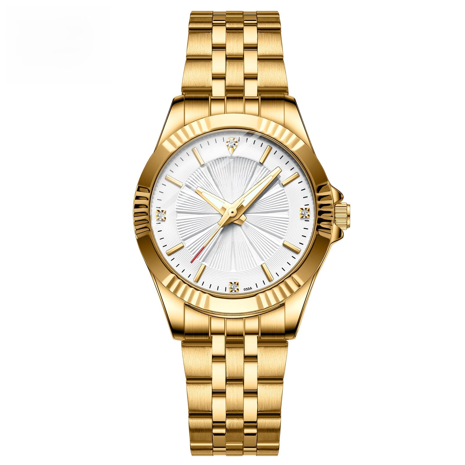 Gold Stainless Steel Quartz Watch for Couple