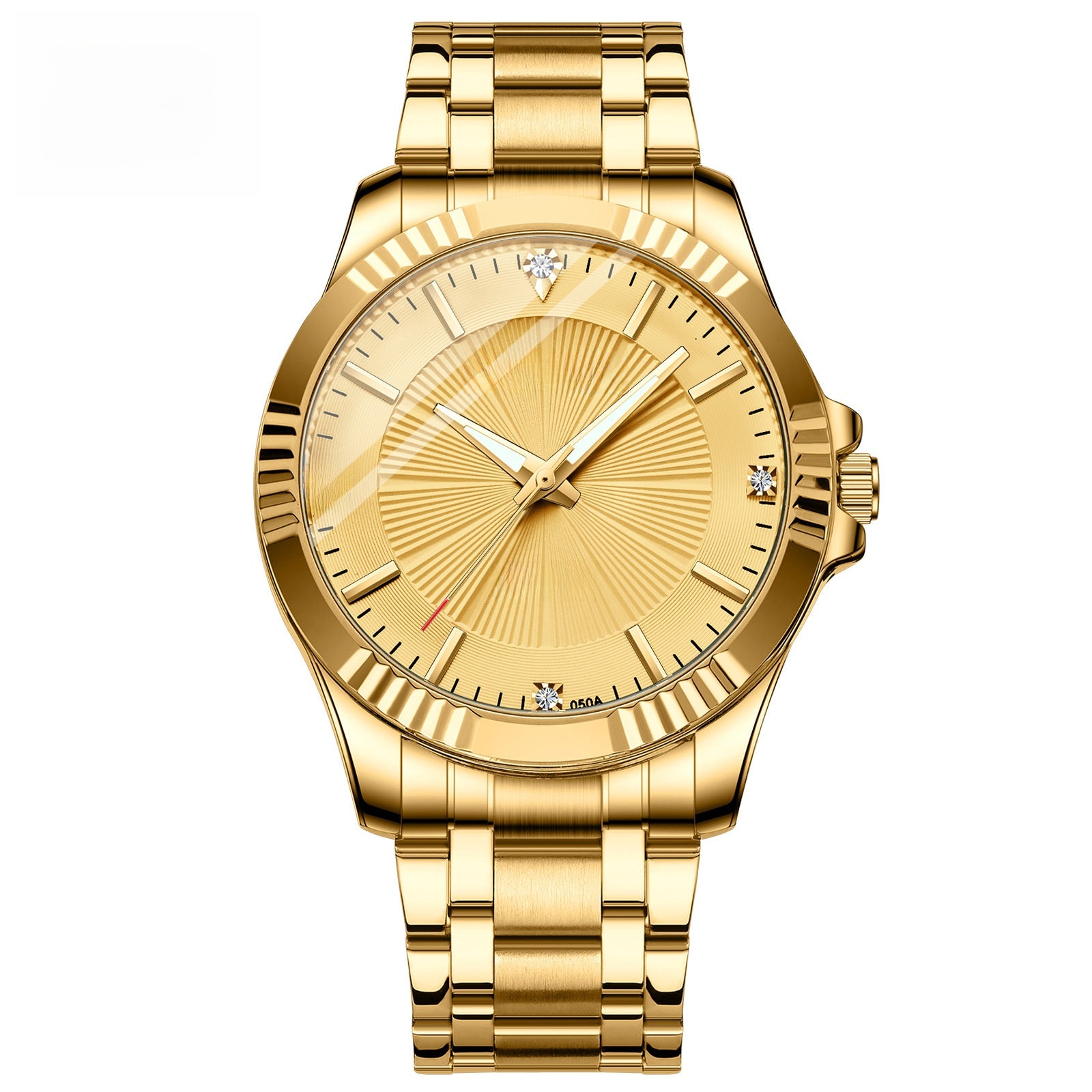 Gold Stainless Steel Quartz Watch for Couple