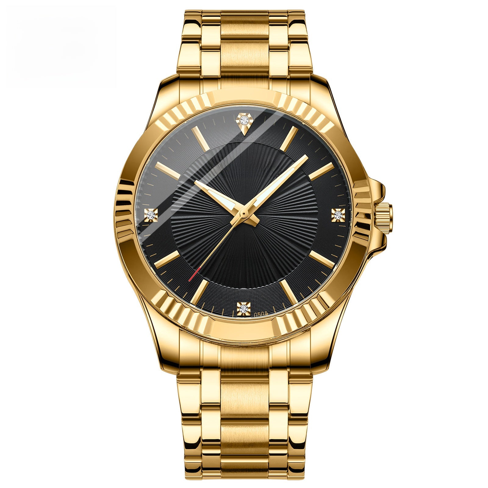 Gold Stainless Steel Quartz Watch for Couple