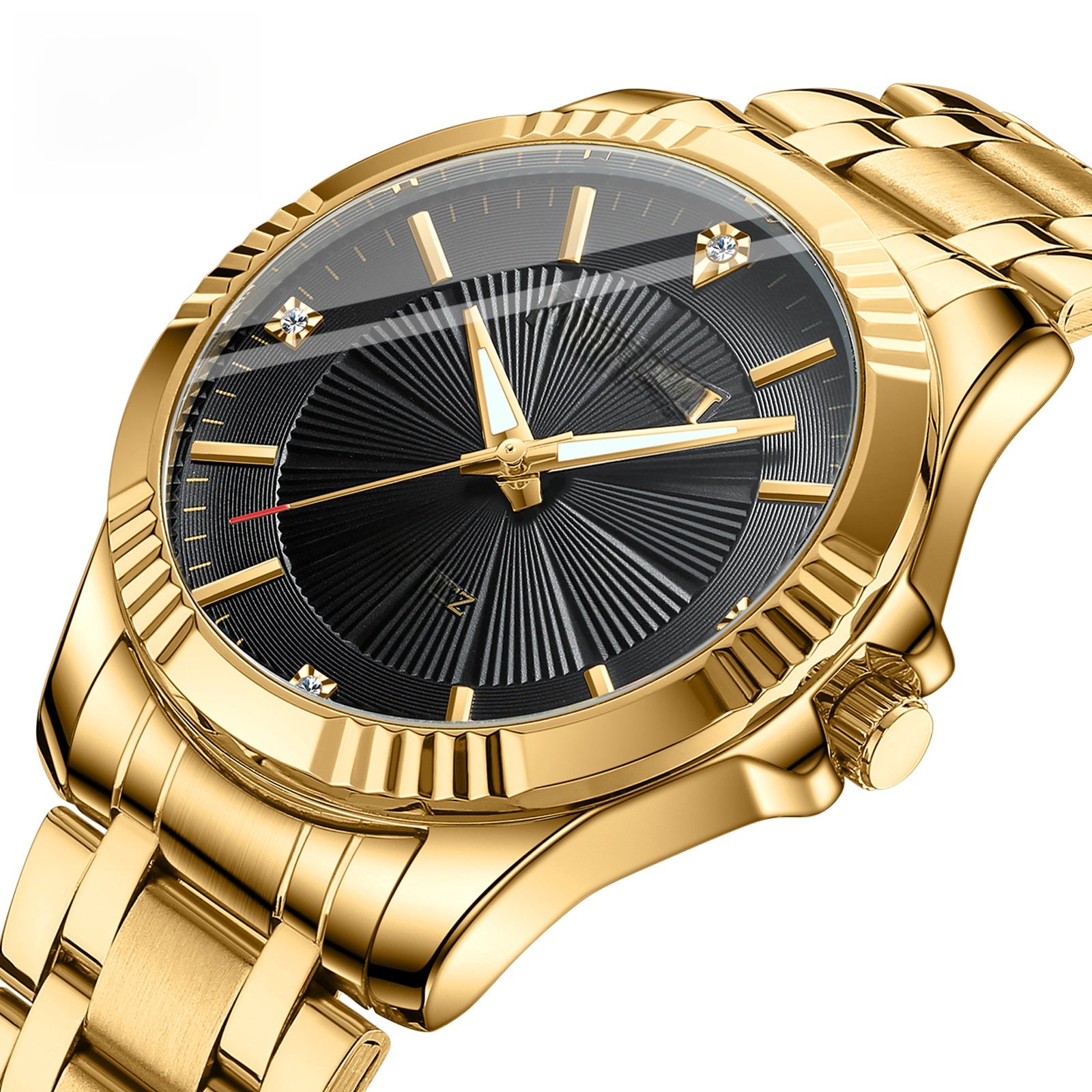 Gold Stainless Steel Quartz Watch for Couple