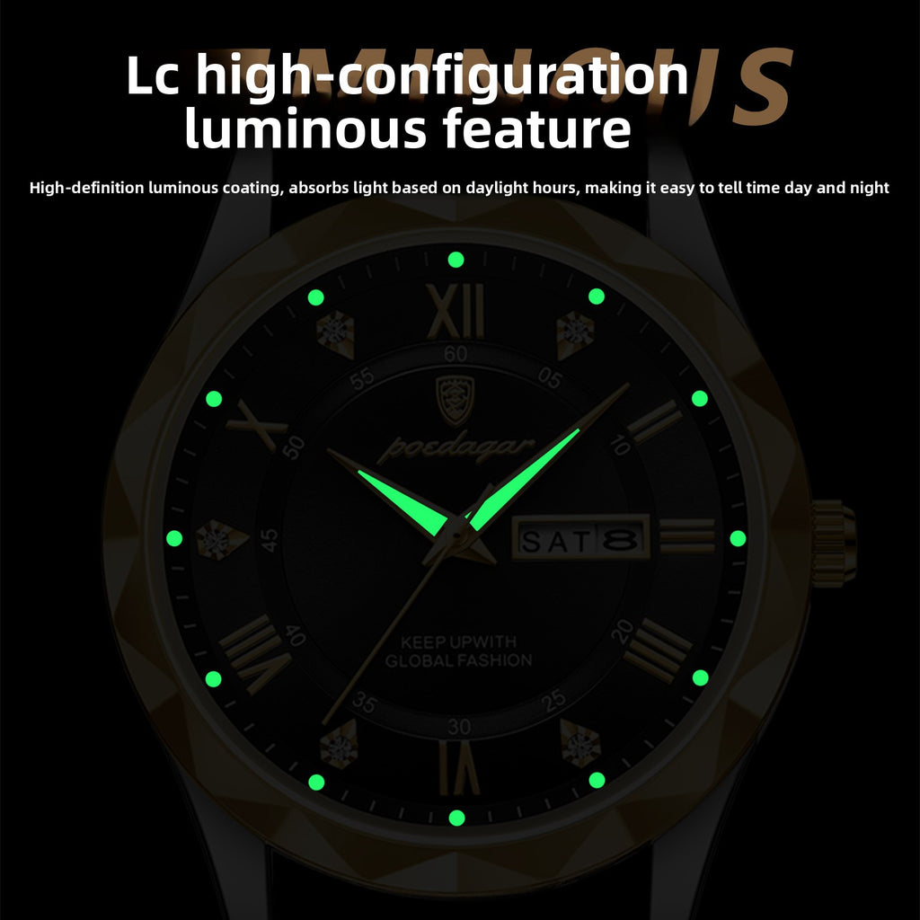 Waterproof Luminous Mens Watch with Calendar