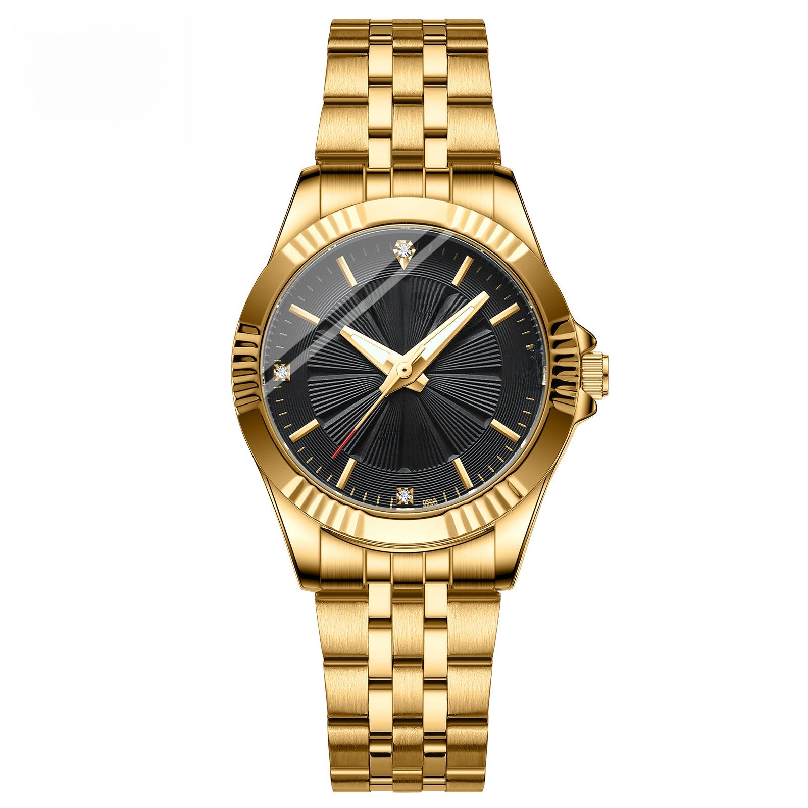 Gold Stainless Steel Quartz Watch for Couple